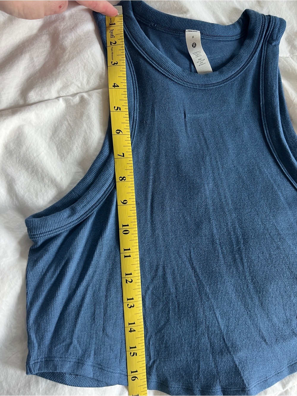 NWT lululemon Slate Blue Ribbed Racerback cropped Tank - Picture 2 of 4